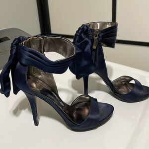Guess by Marciano Roxanne Blue Satin Heels, size 5.5